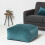 Homescapes (Green) Velvet Pouffe Bean Cube 2