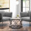 Costway Geometric Glass Coffee Table Hexagonal End Table w/ Tempered Glass Top 9