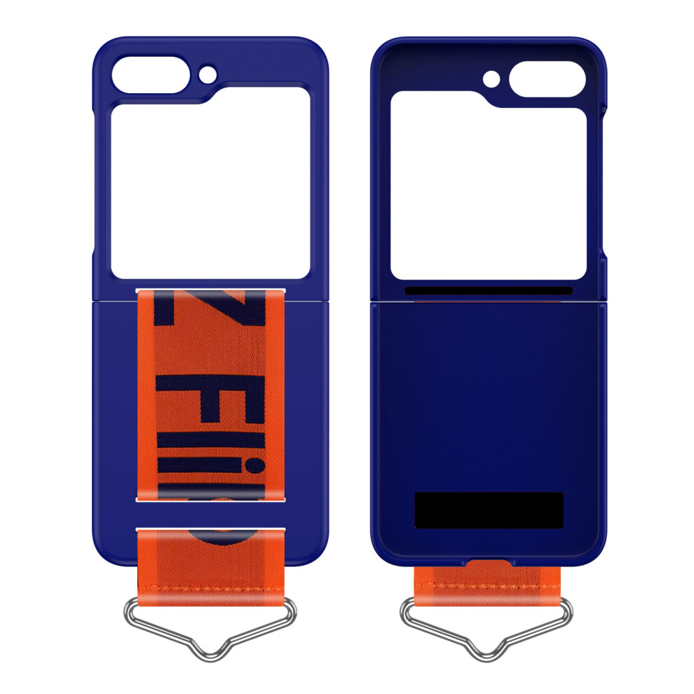 (blue) Z Flip 5 Case with Strap Galaxy Z Flip 5 Phone Case Silicone Protective Cover Heavy Duty Shockproof Samsung Flip 5 5G Case