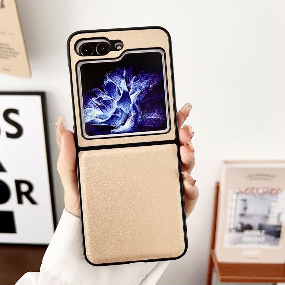 (gold) Case For Samsung Z Flip 5 Case Anti-shock Anti-slip Full Protective Phone Back Cover