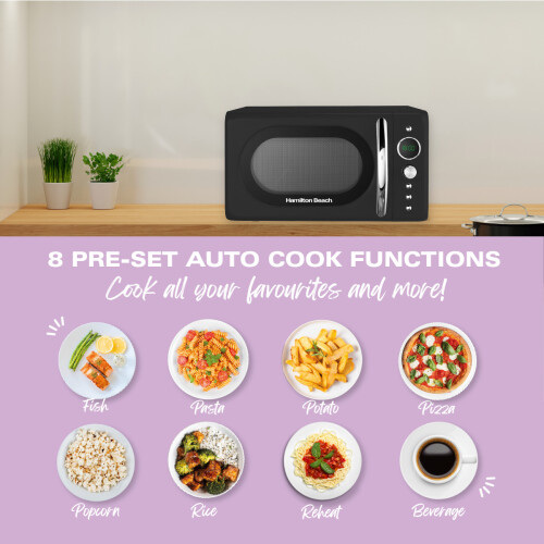 Hamilton Beach Hamilton Beach 20L Retro Black Microwave 1
