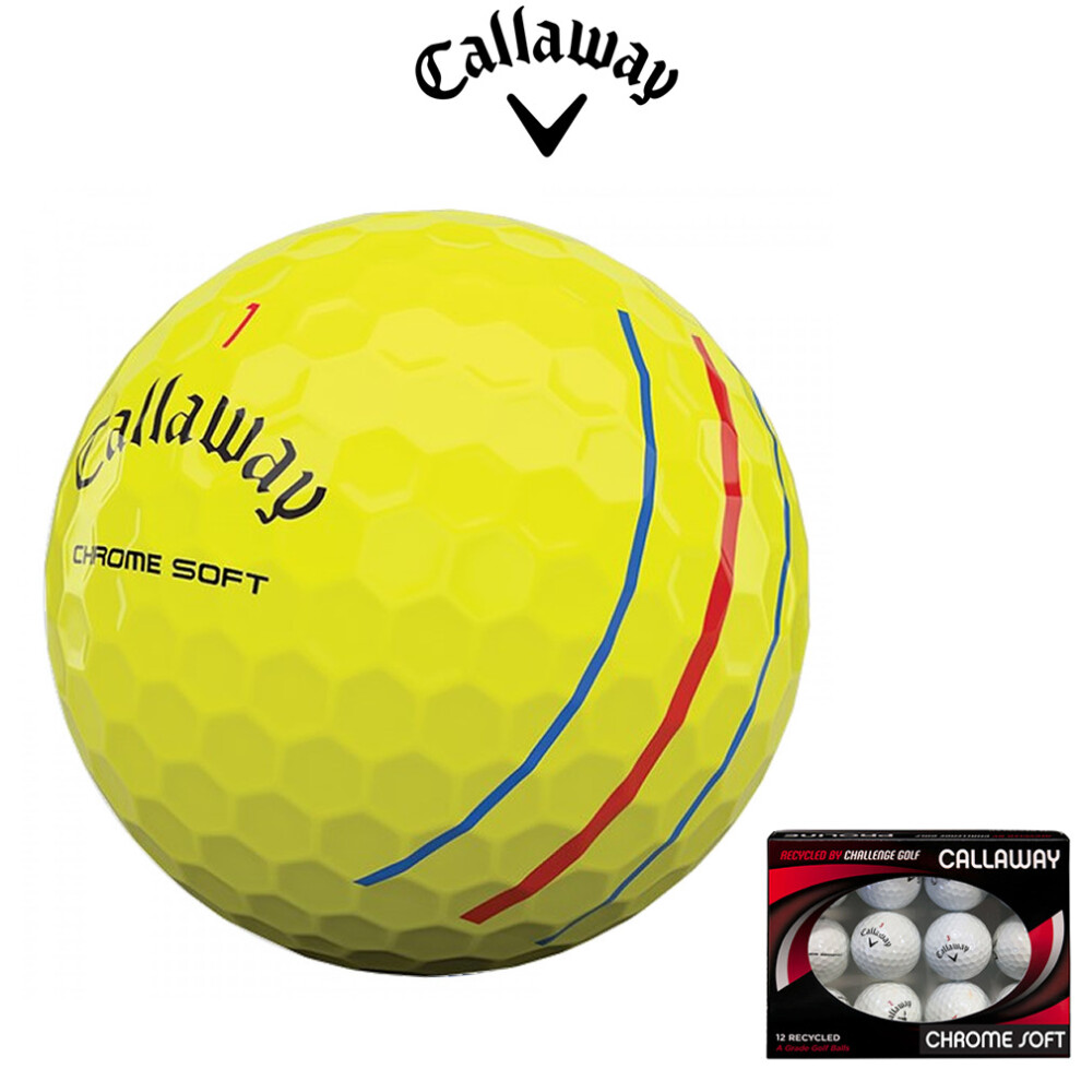 Callaway Triple Track YELLOW Chrome Soft GOLF BALLS One Doz