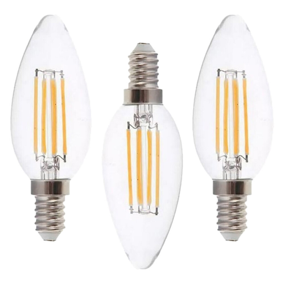 Litecraft Light (3 Pack) Bulb E14 Edison Screw Candle Small