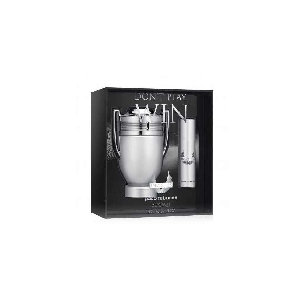 Paco Rabanne Paco Invictus 2-Piece Men's Edt Set - 3.4 Oz + 0.34 Oz, Paco65096069