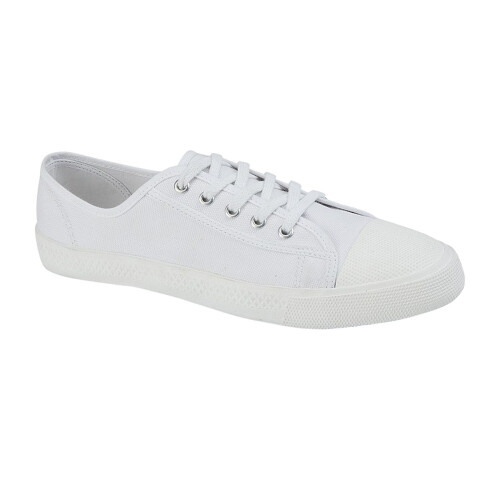 (8 UK, White) Dek Mens Latha Plimsolls