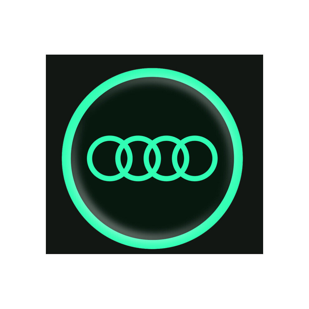 (Audi 7Cm Luminous Sticker) 5Pcs Car Badge Emblem Luminous Stickers Decals 5701510948602