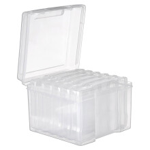 6"x4" Storage Box Photo & Crafts Organiser Including 6 Cases & Labels