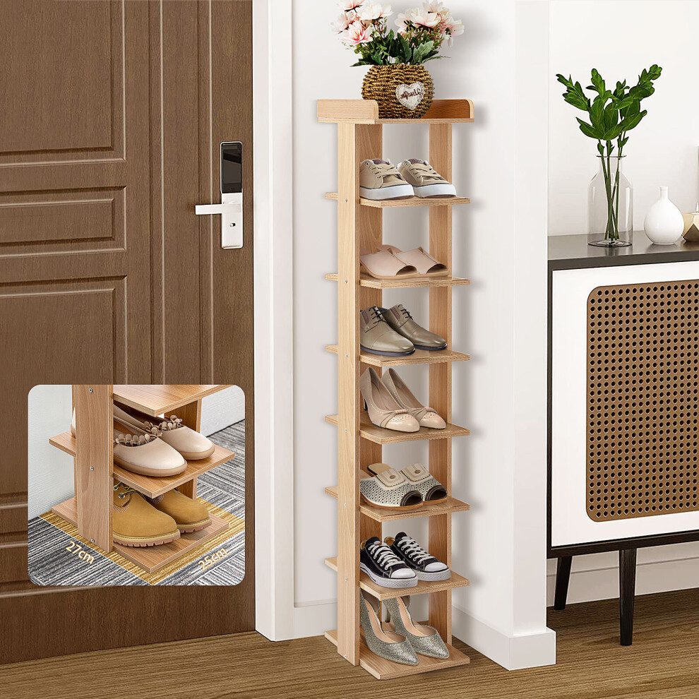 8 Tiers Shoes Rack Organizer Wood Storage Shelf Unit Cabinet Organiser