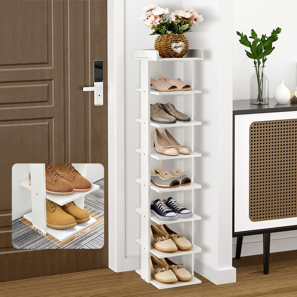 8 Tiers Shoes Rack Organizer Wood Storage Shelf Unit Cabinet Organiser