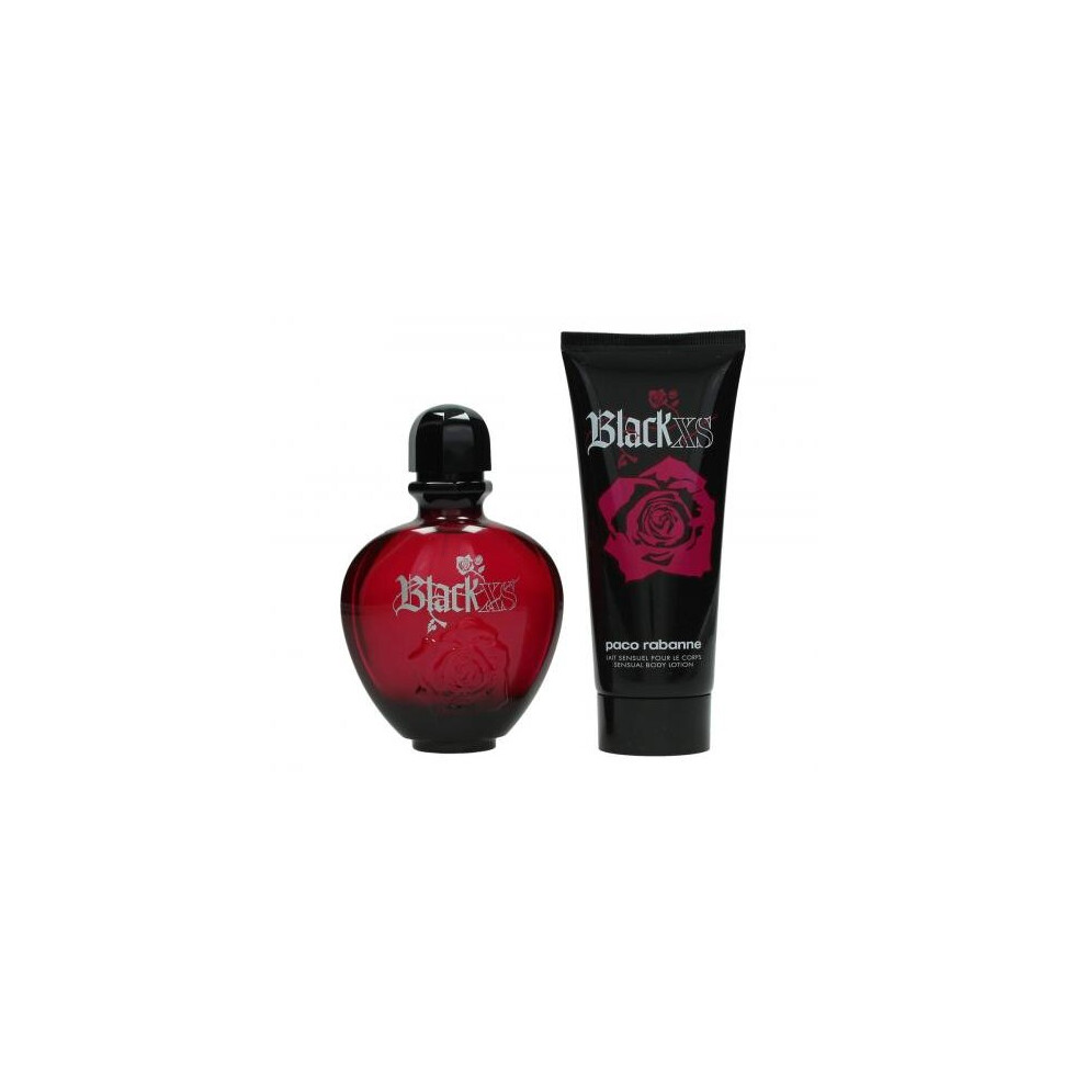 Paco Black Xs 2 Pcs Set For Women: 2.7 Edt Sp + 3.4 Body Lotion