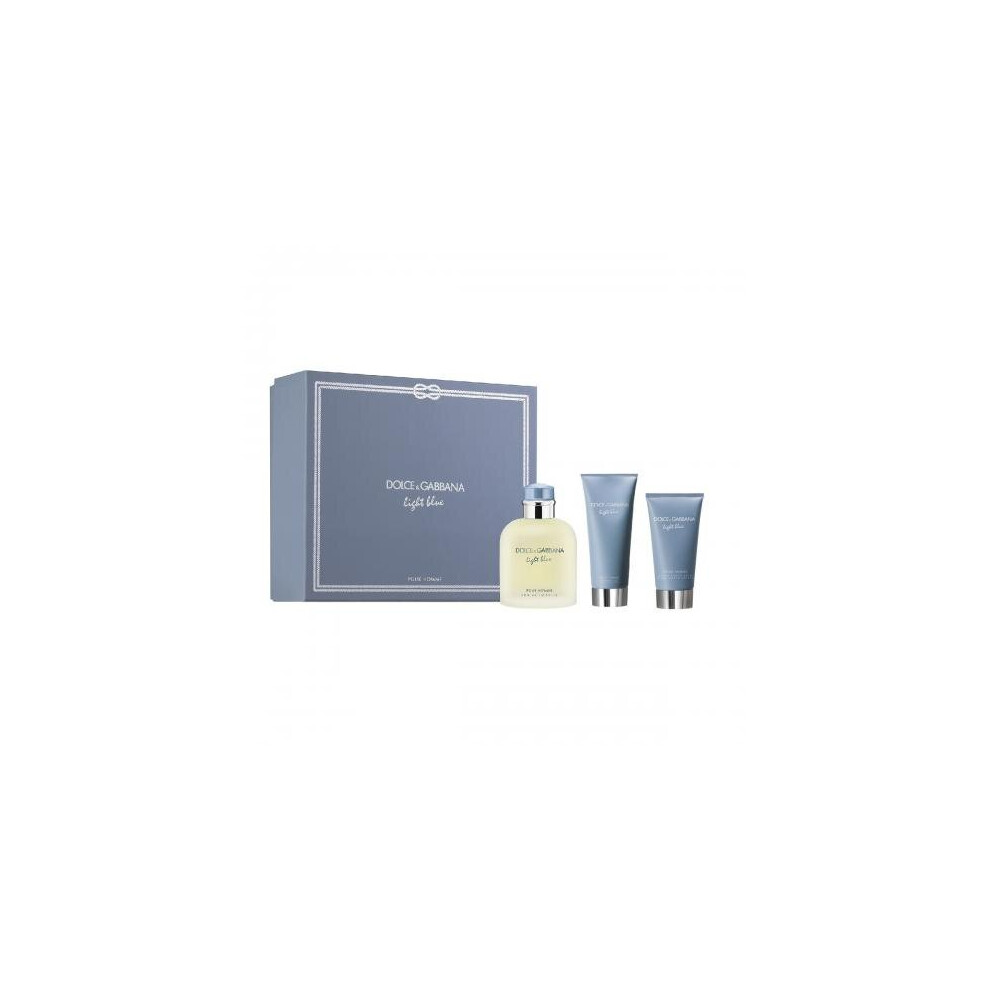 Dolce & Gabbana Light Blue 3 Pcs Set For Men: 4.2 Eau De Toilette Spray + 2.5 After Shave Balm + 1.6 Shower Gel