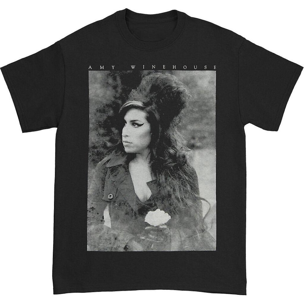 Sibeinuo (L) Amy Winehouse Flower Portrait T-Shirt Black