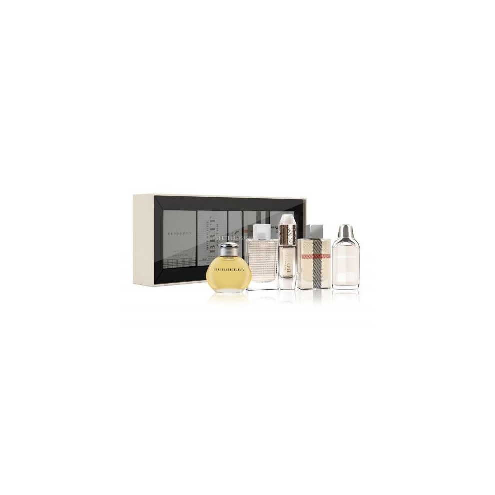 Burberry 5 Pcs Mini Set For Women: Classic 4.5 Ml Edp + Body 4.5 Ml Edp + The Beat 4.5 Ml Edp + London 5 Ml Edp + Brit Rhythm 5 Ml