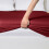(King (152x200 cm)) Red Fitted Sheet Extra Deep 40cm Stripe Bed Sheets 7