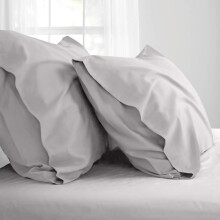 (Silver, Pillowcases Pair) Plain Duvet Quilt Cover Bedding Set & Pillowcases