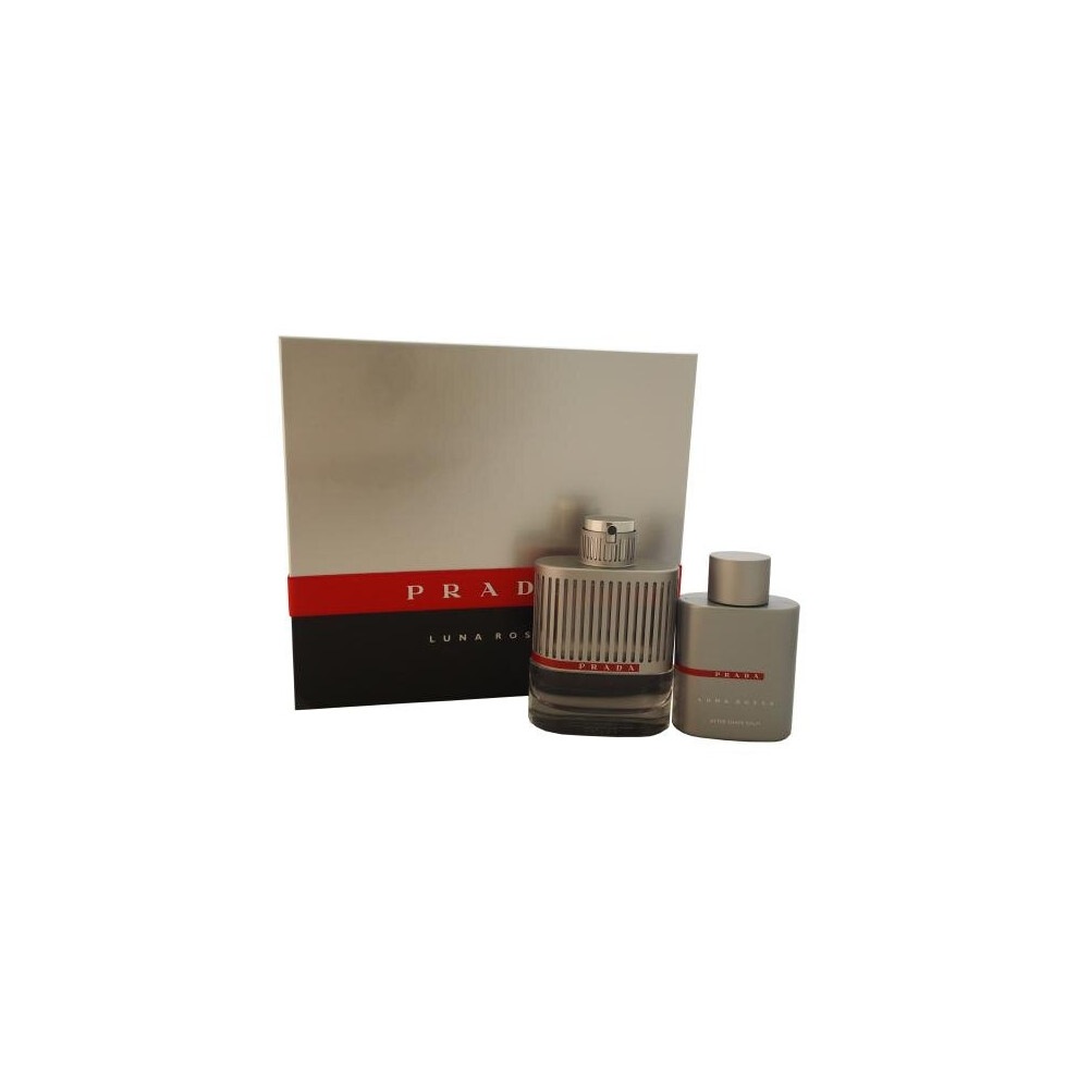 Prada Luna Rossa 2 Pcs Set: 3.4 Edt Sp + 3.4 After Shave Balm