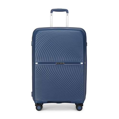 (28 inch) Navy Texture14/20/24/28Inch PP Hard Shell Suitcase 2