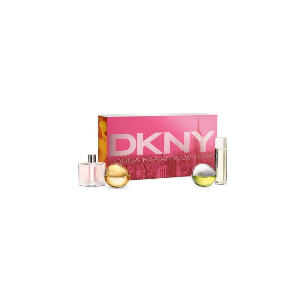 Dkny 4 Pcs Mini Set For Women: City 7 Ml Edp + Golden Delicious 7 Ml Edp + Be Delicious 7 Ml Edp + Dkny 4 Ml Edp