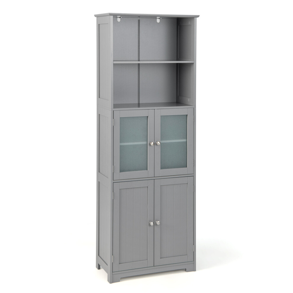 Tall Bathroom Storage Cabinet Freestanding Kitchen Pantry Cupboard