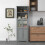 Costway Tall Bathroom Storage Cabinet Freestanding Kitchen Pantry Cupboard 4