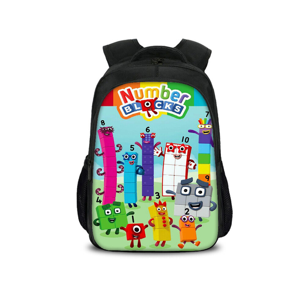 (StyleI) Numberblocks Kids Backpack School Bag Travel Rucksack Large Capacity Boys Girls