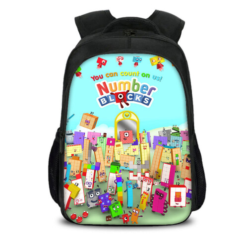 (StyleJ) Numberblocks Kids Backpack School Bag Travel Rucksack Large Capacity Boys Girls