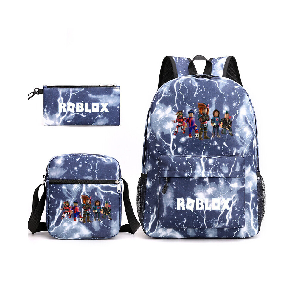 (Rbo-15) 3Pcs Gamer Roblox Backpack Teenager Large Capacity Laptop Shoulder Lunch bag Pencil Case