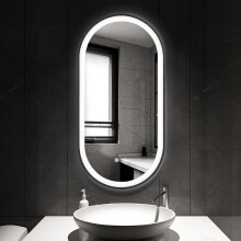 Modern Oval LED Wall Mirror Metal Framed