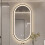 Living And Home Modern Oval LED Wall Mirror Metal Framed 4