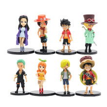 8PCS One Piece Mini Action Figures Toys Kids Xmas Gifts Desk Decor