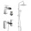 (Waterfall, Yes Please) Chrome Square 3 Way Over Head Riser Shower Kit 1