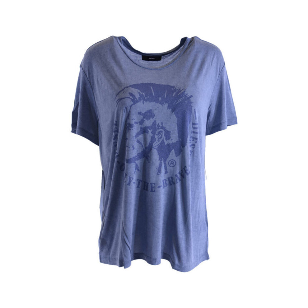 (XXS, 8BA) DIESEL T MORIPRINT Womens T Shirts Crew Neck