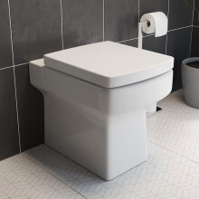 Back to Wall Toilet BTW Bathroom Modern Pan Square Cloakroom Soft Close Seat