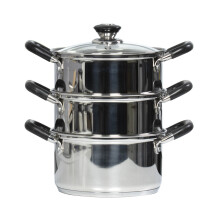 Blackmoor 3-Tier Stainless Steel Food Steamer, 2.3L Capacity, Induction Base, Glass Lid 69849