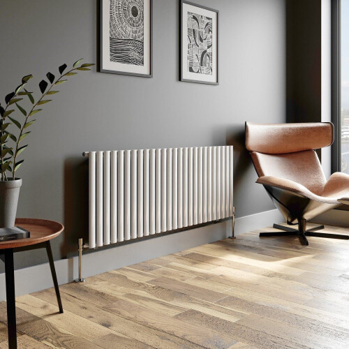 Designer Radiator Horizontal White Oval Column Rads Single Panel 600x1560mm 2