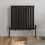Black Designer Radiator Horizontal Oval Single Panel Rad 600x600mm Steel Modern 1