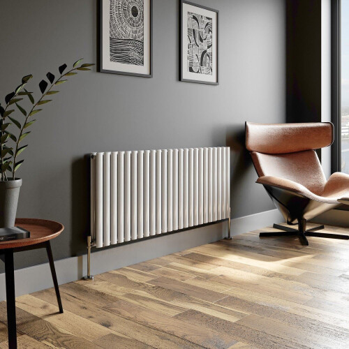 Designer Radiator Horizontal White Oval Column Rads Double Panel 600x1440mm 2