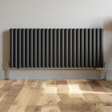 Anthracite Designer Radiator Horizontal Oval Column Double Panel Rad 600x1440mm