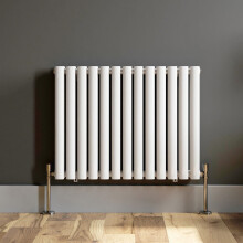 Designer Radiator Horizontal White Oval Column Rads Double Panel 600x780mm