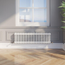 Traditional Colosseum Horizontal Double Bar Column Radiator 300 x 1010mm White