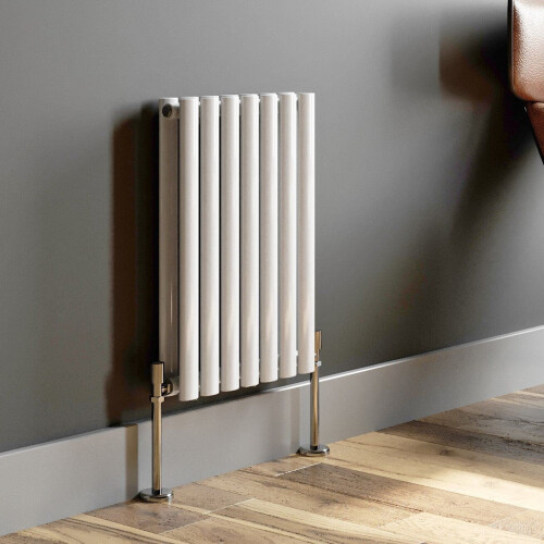 Designer Radiator Horizontal White Oval Column Rads Double Panel 600x420mm 1