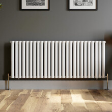 Designer Radiator Horizontal White Oval Column Rads Single Panel 600x1560mm