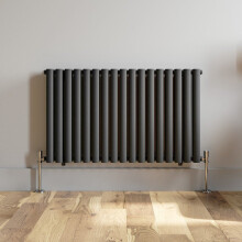 Anthracite Designer Radiator Horizontal Oval Column Double Panel Rad 600x1020mm