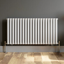 Designer Radiator Horizontal White Oval Column Rads Single Panel 600x1200mm