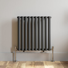 Horizontal Oval Column Designer Radiator Single Panel Rad Anthracite 600x600mm