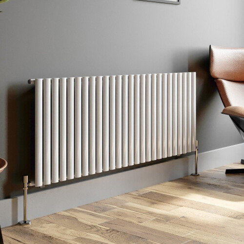 Designer Radiator Horizontal White Oval Column Rads Single Panel 600x1560mm 1