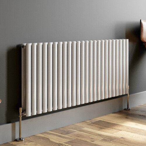 Designer Radiator Horizontal White Oval Column Rads Double Panel 600x1440mm 1