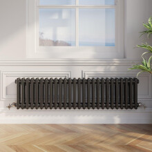 Traditional Colosseum Horizontal Double Bar Column Radiator 300x1190mm Black