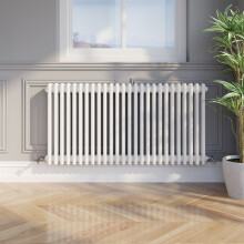 Traditional Colosseum Horizontal Triple Bar Radiator 600x1190mm White (PWHTRAD36001190W) - 6034 BTU