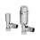 DuraTherm Angled Chrome Thermostatic Radiator Valve Lockshield Pack 15mm TRV Rad 1